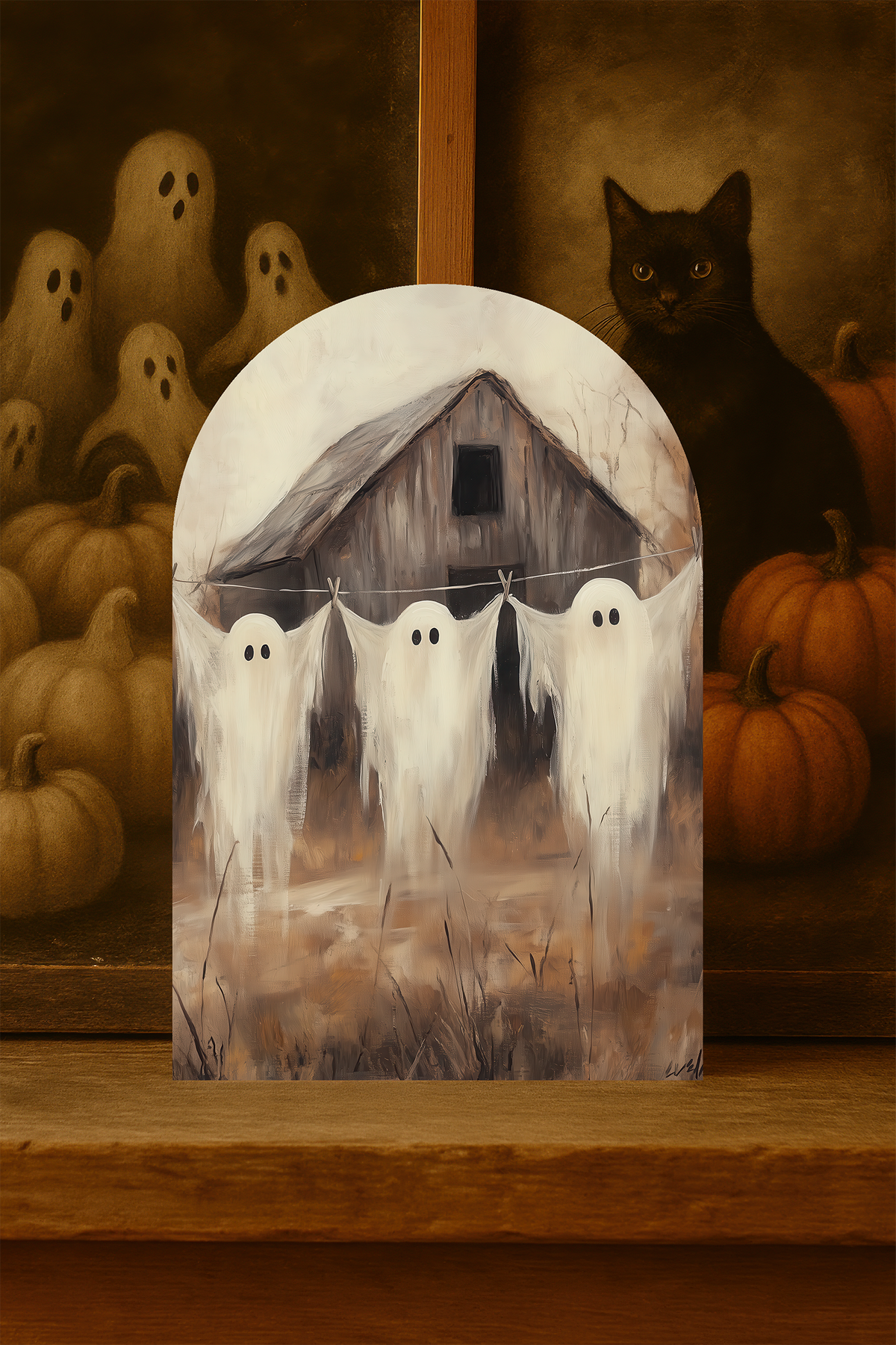 Barn Ghosts on the Line Arch Sign