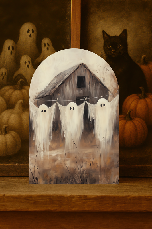 Barn Ghosts on the Line Arch Sign