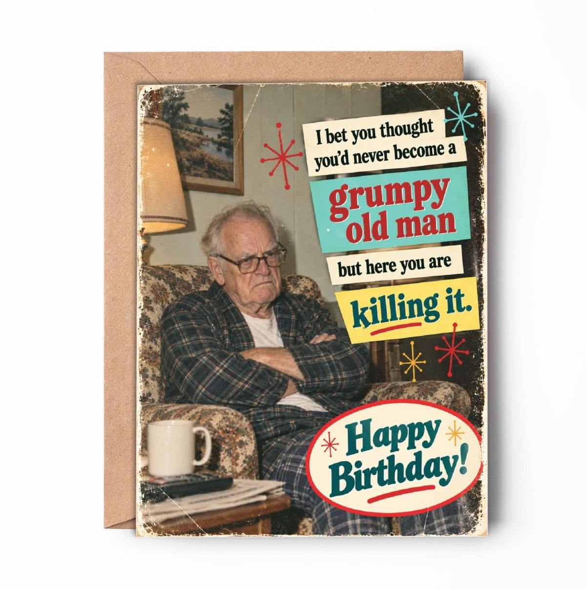 Grumpy Old Man Greeting Card