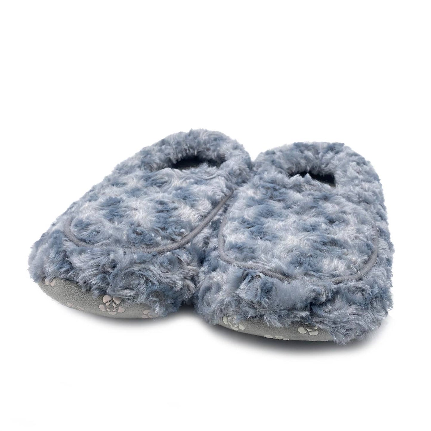 Curly Gray Warmies Slippers