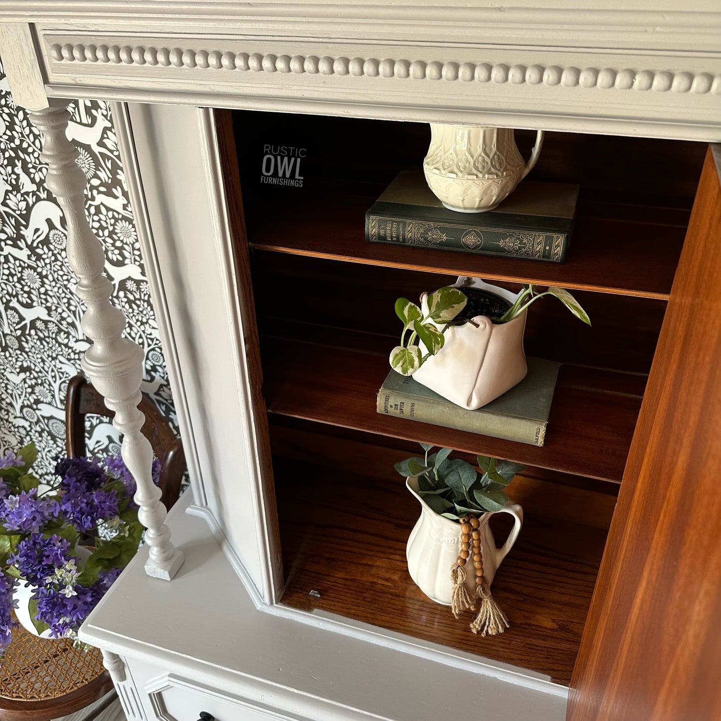 Jacobean-Style Hutch Cabinet