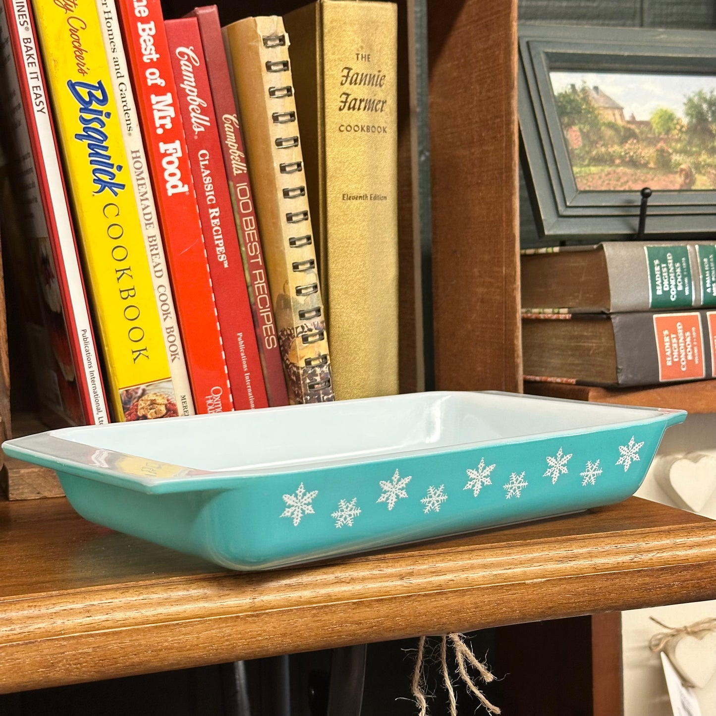 Vintage Snowflake Pyrex Casserole Dish