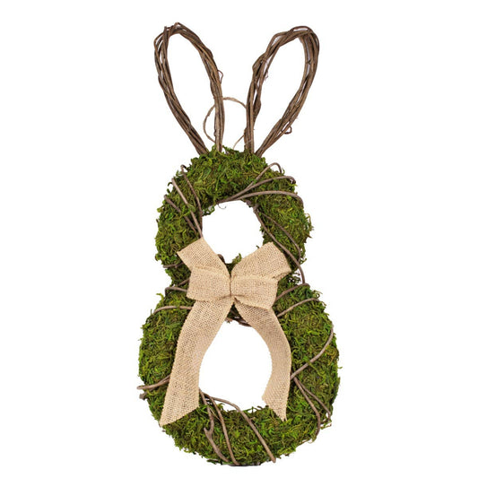 Bunny Wreath  Green/Natural    9.5x20
