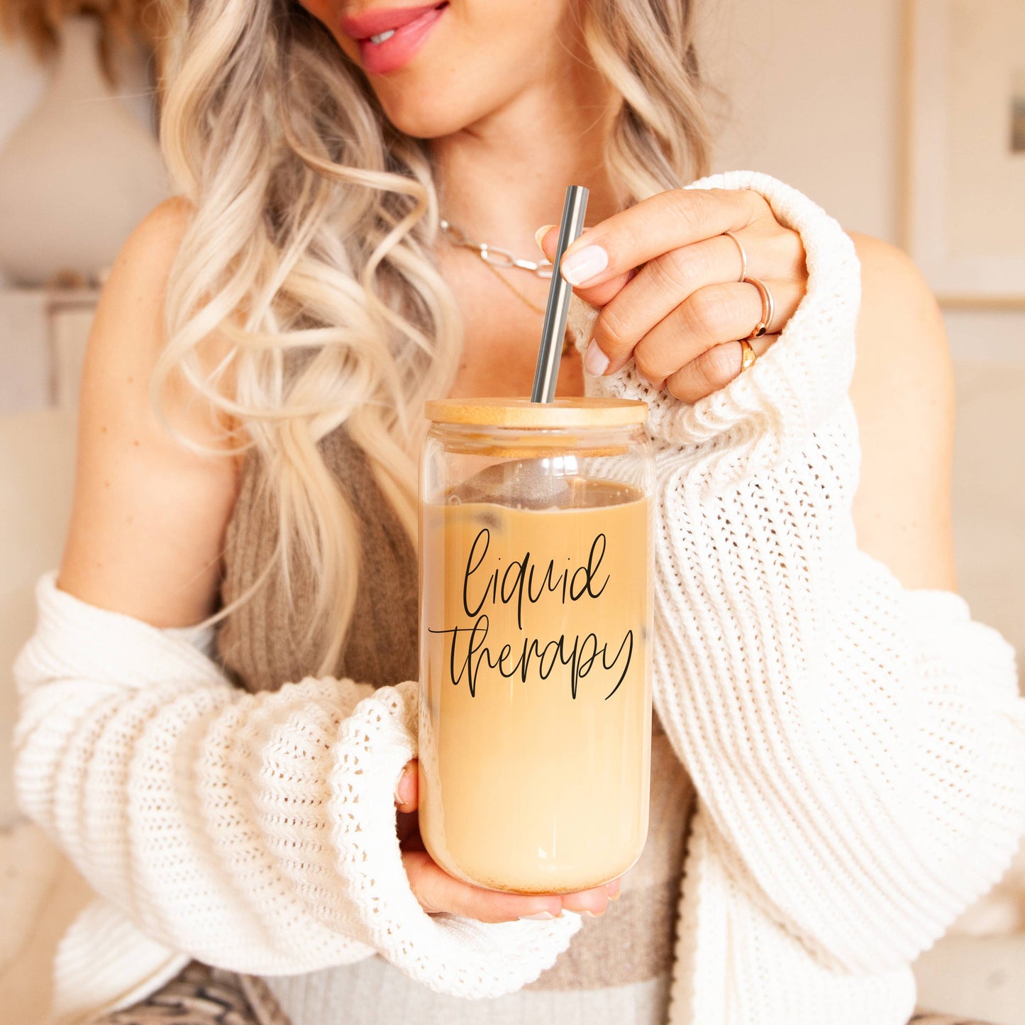 Mom Life Glass Coffee Mugs with Straws | Funny Mothers Day