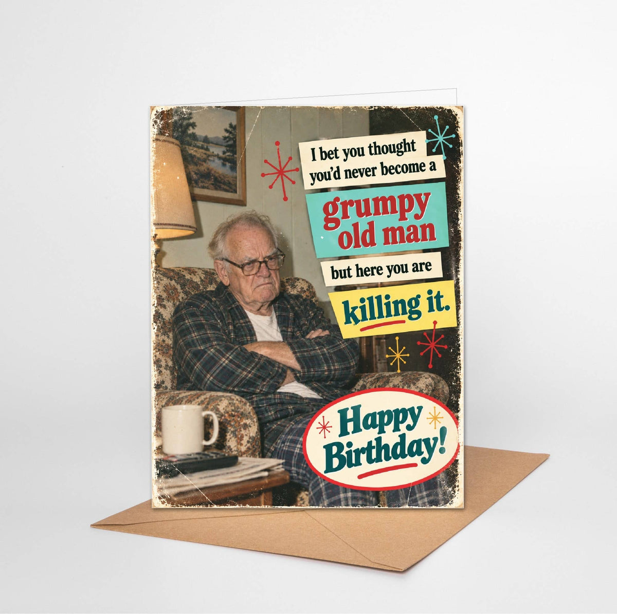 Grumpy Old Man Greeting Card