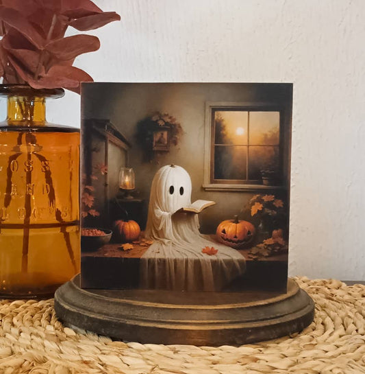 Ghost Reading/pumpkins Block