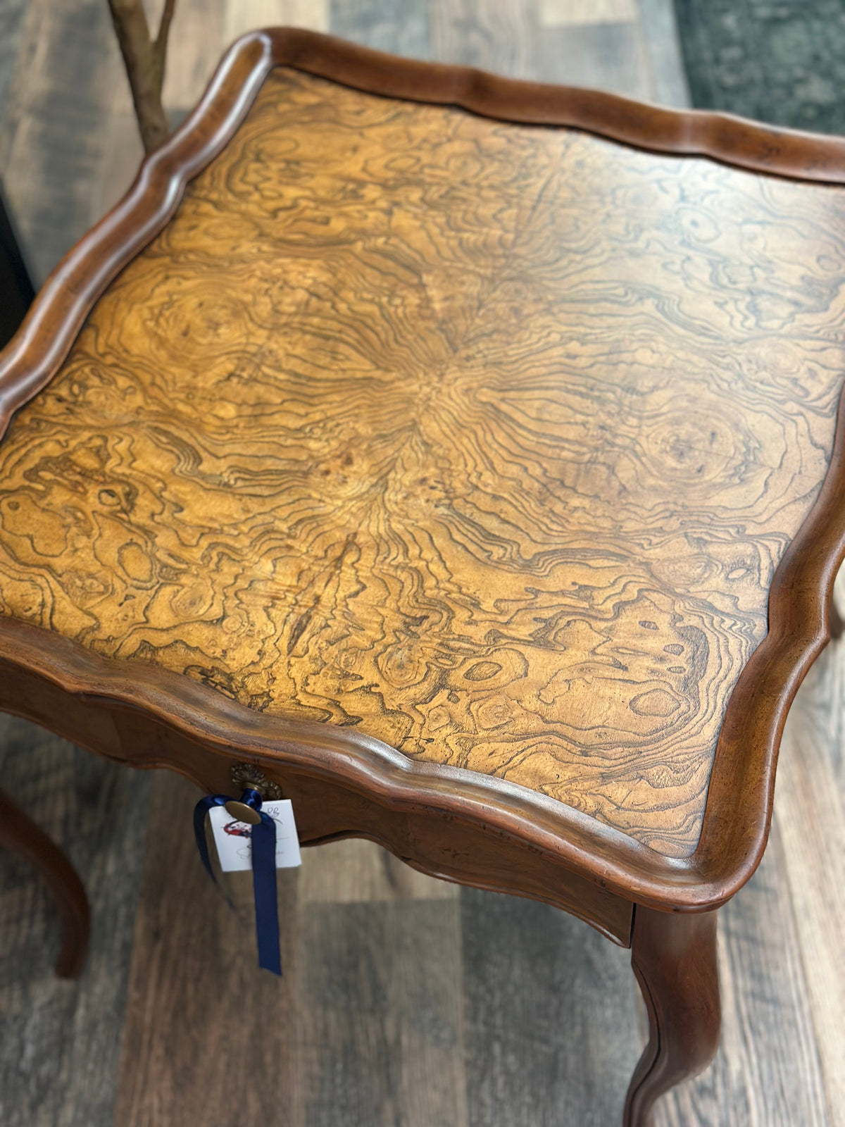 Baker Burl Wood Oversized End Table