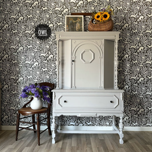 Jacobean-Style Hutch Cabinet