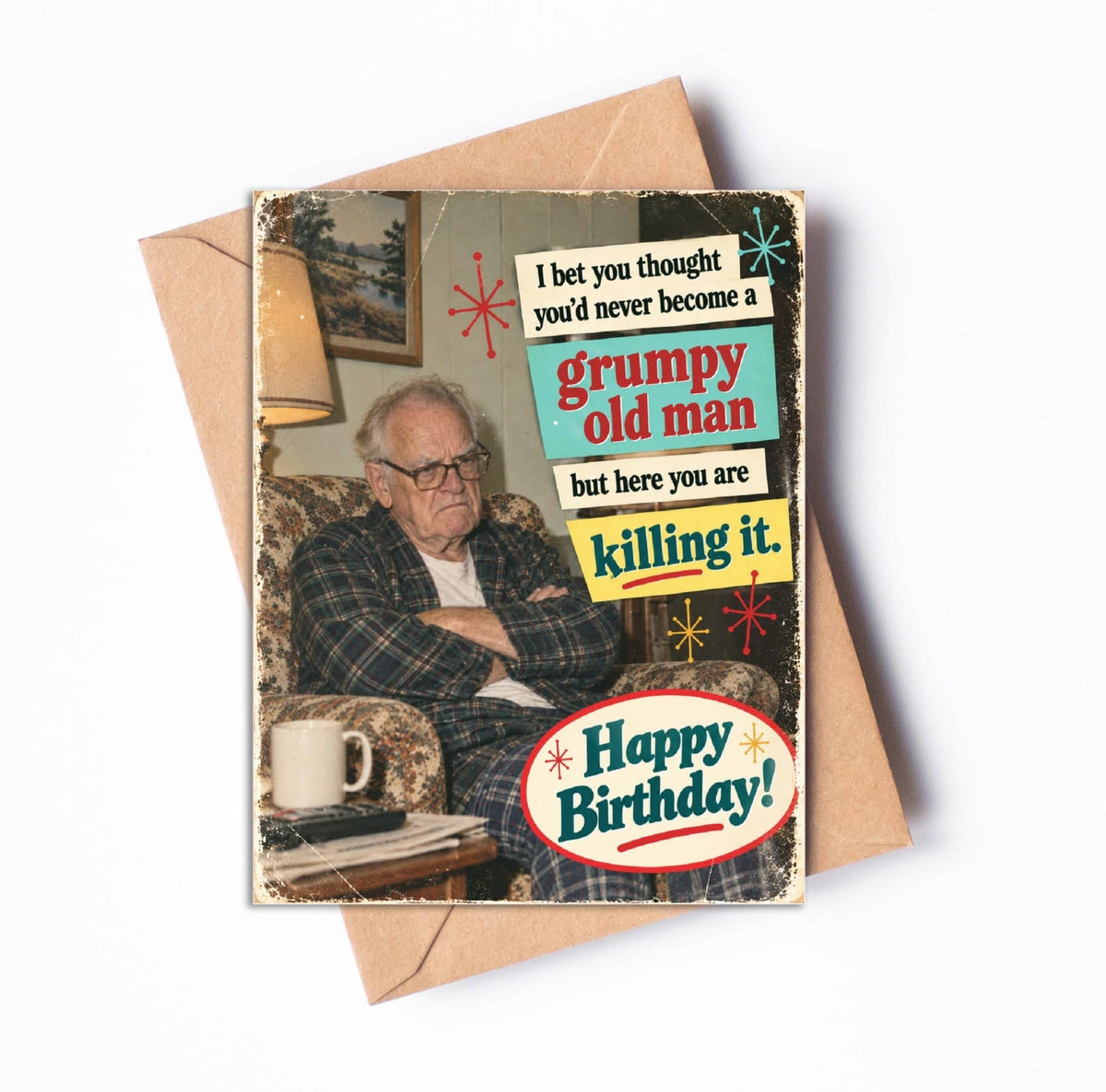 Grumpy Old Man Greeting Card
