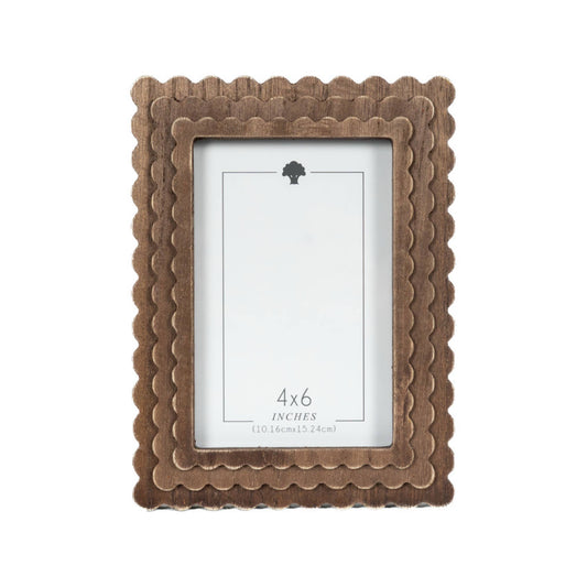 4x6 scallop photo frame espresso