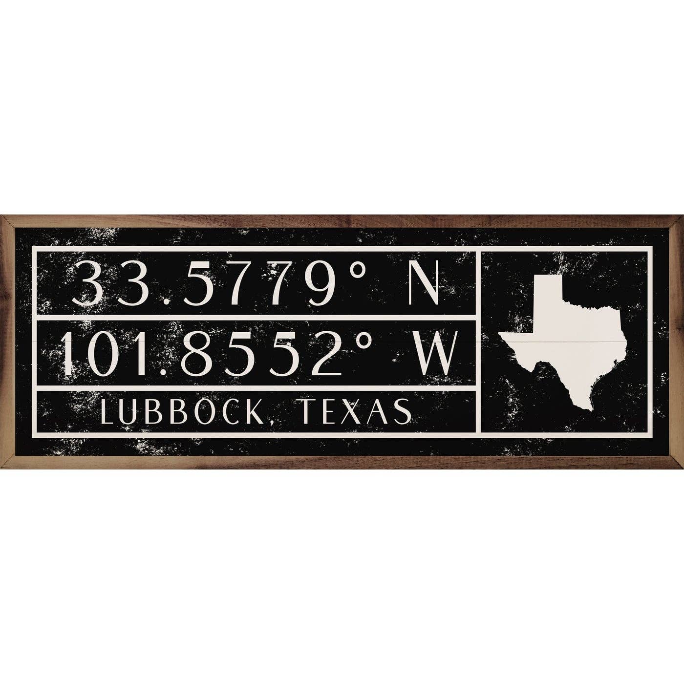 Personalized City State Coordinates With Lines Black