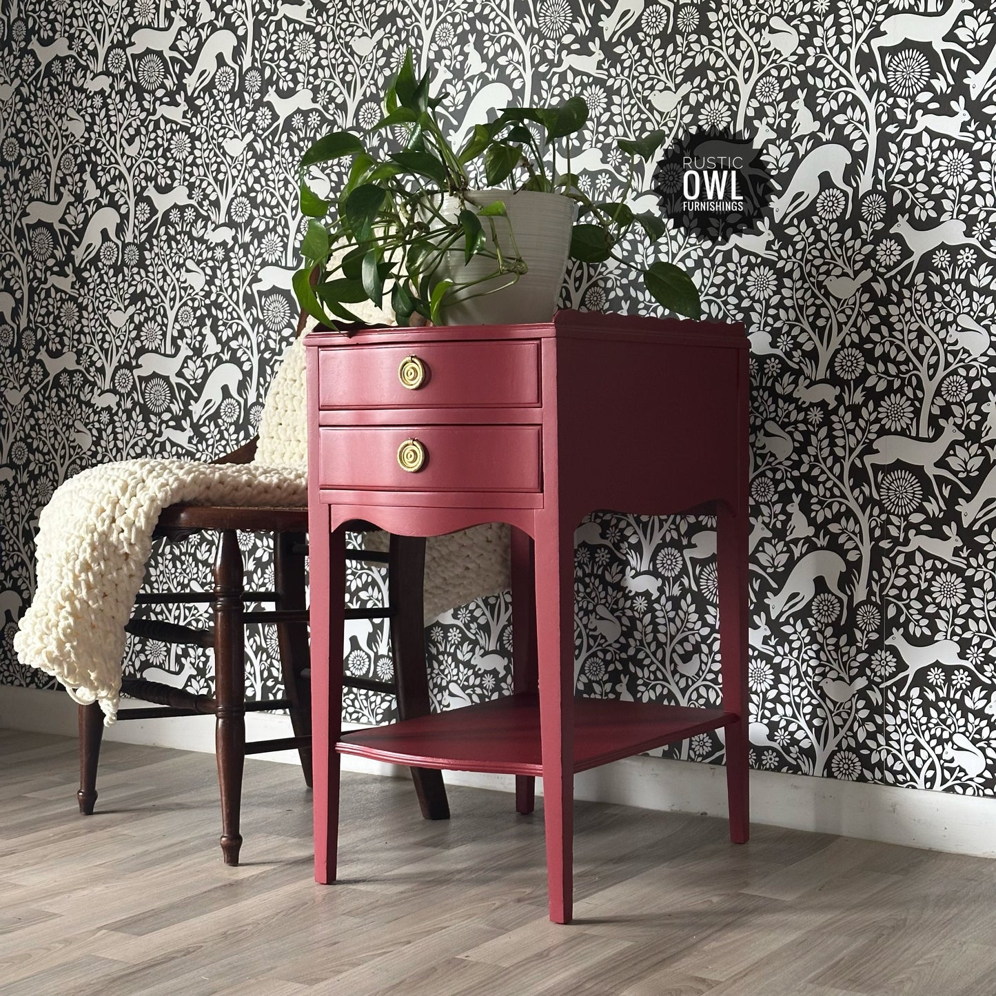 Vintage Red Side Table