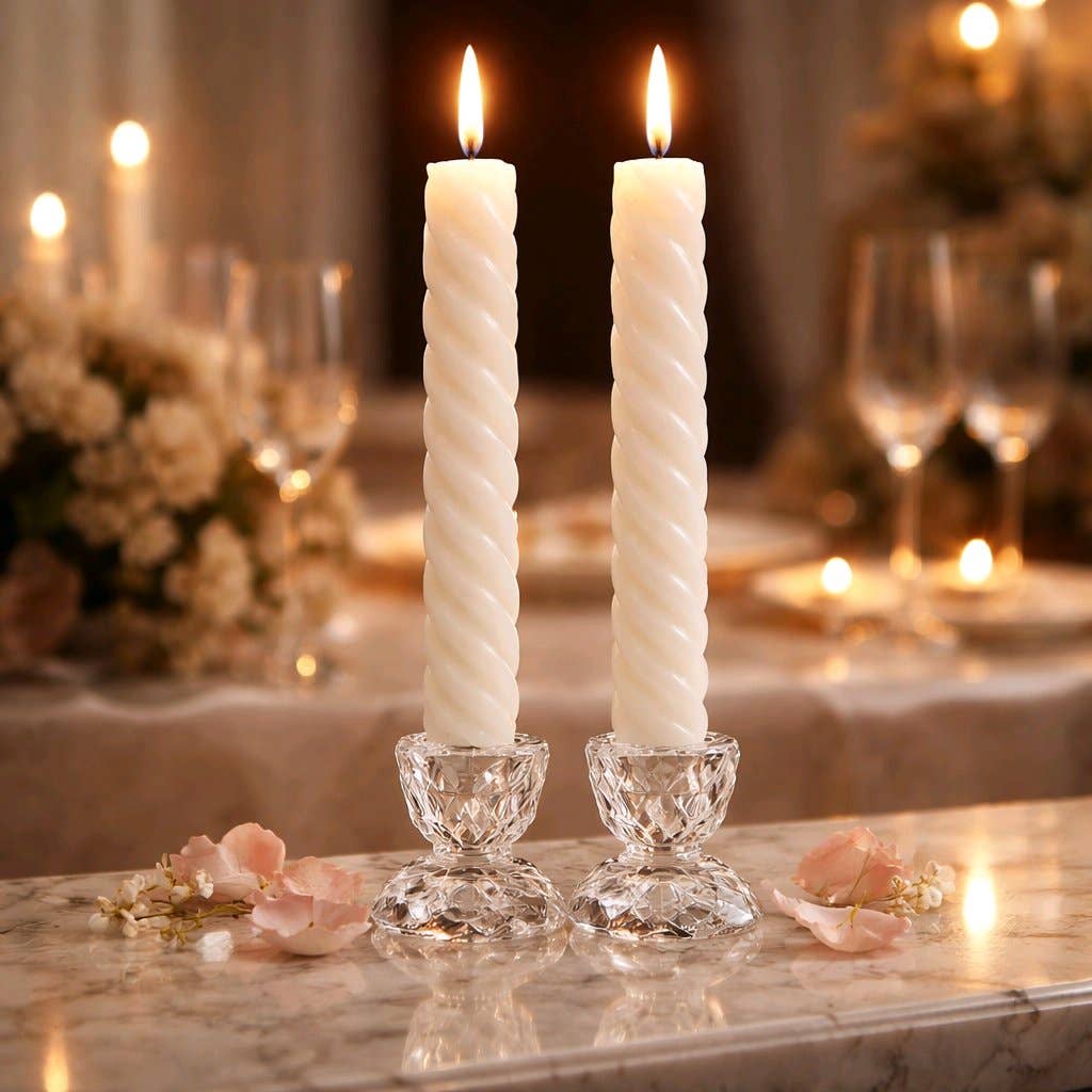 Spiral Taper Candle Realistic Flame 10in