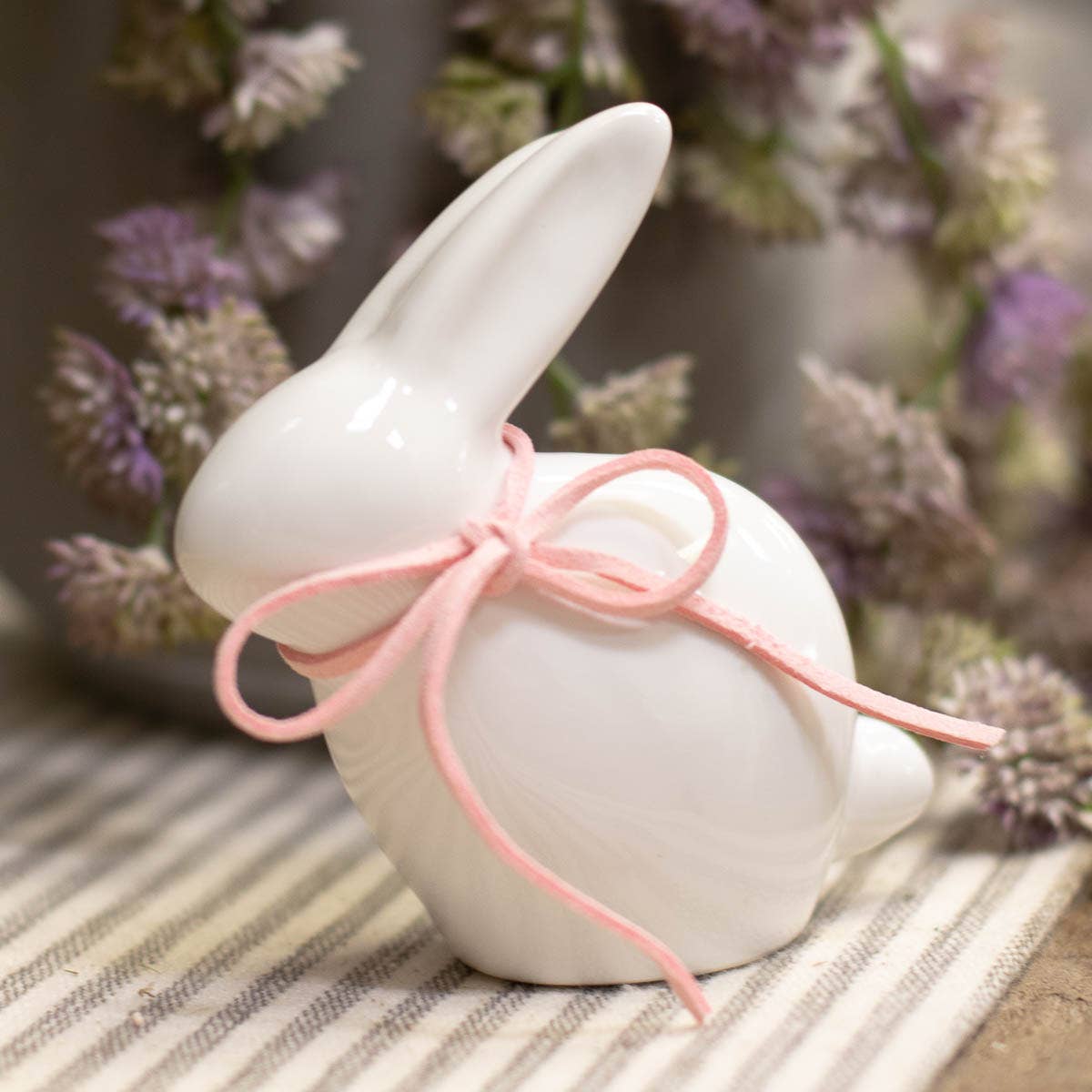 Avery Bunny Décor-White/Pink   4"