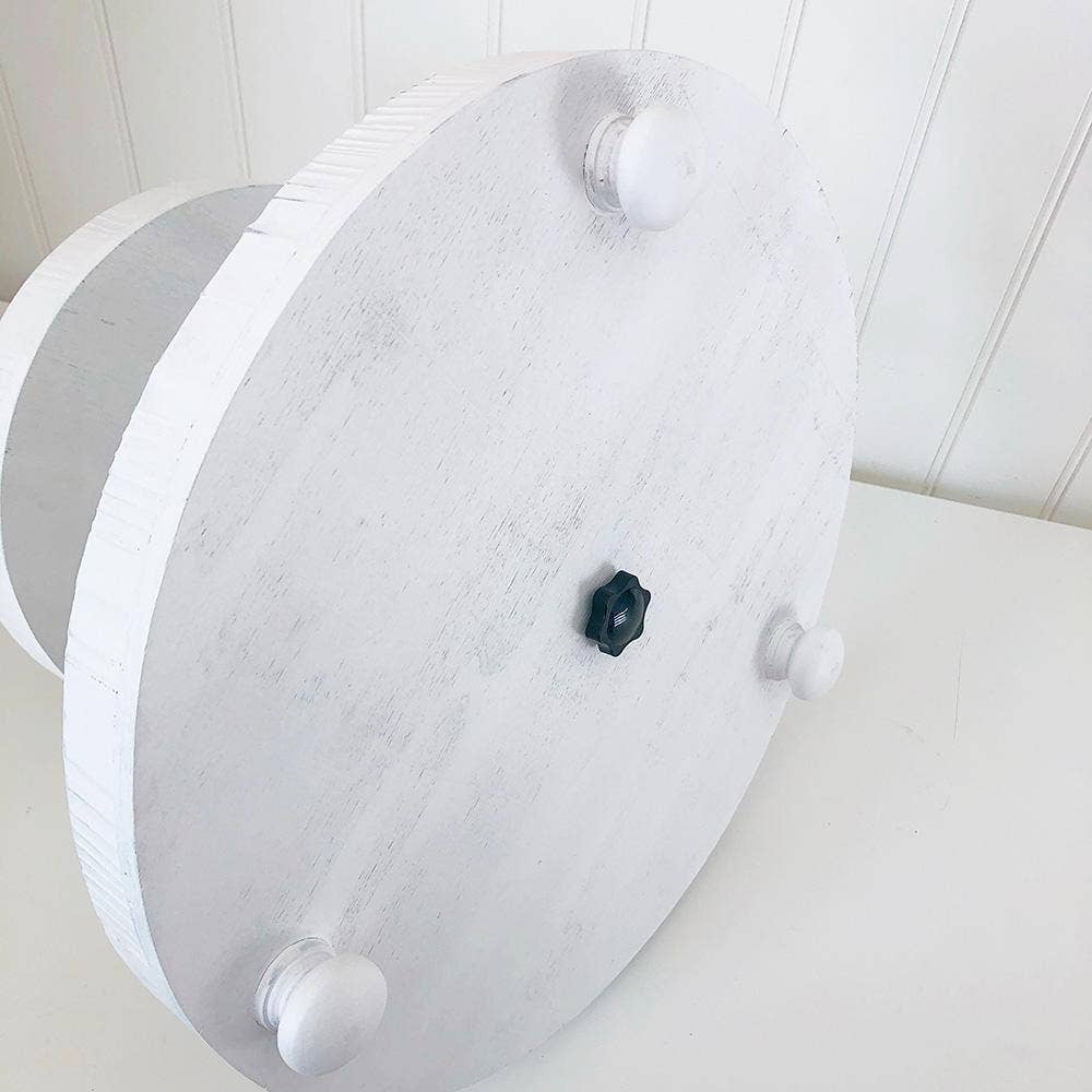 Foundations Decor Tiered Tray - Distressed White Round 15"