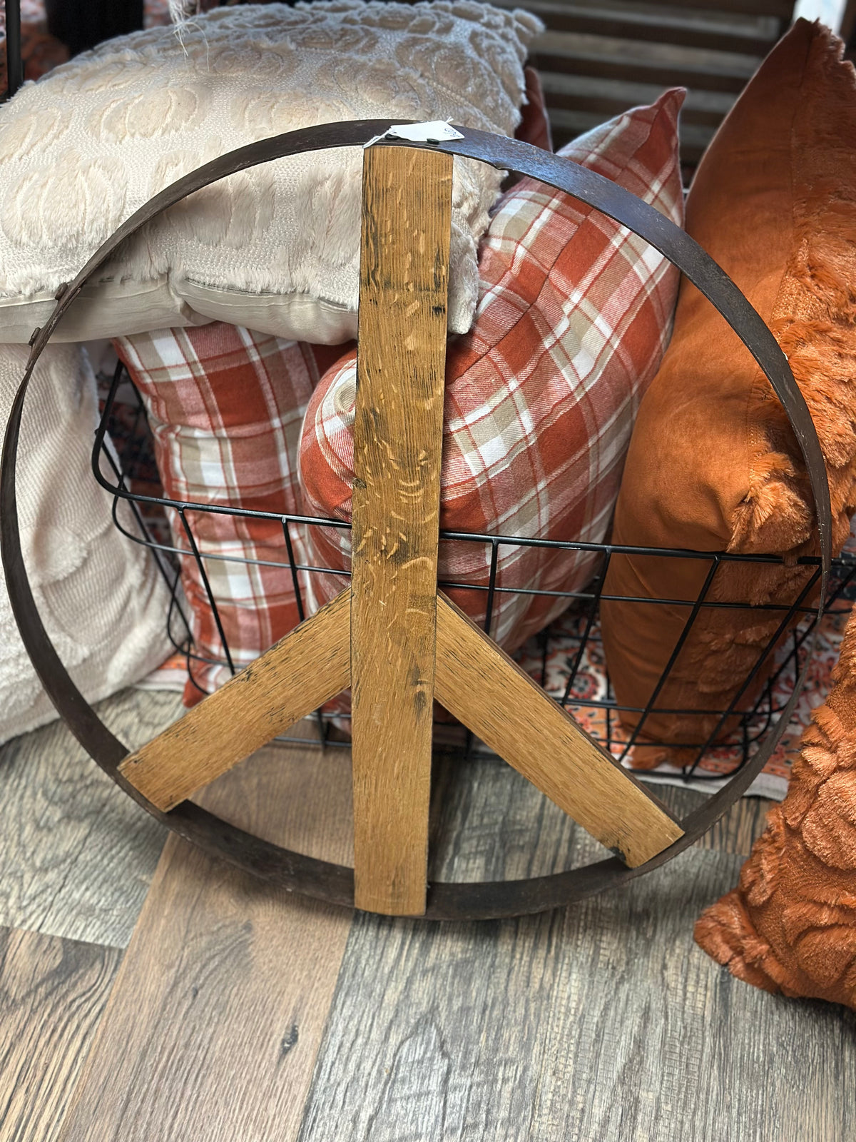 Whiskey Barrel Peace Sign