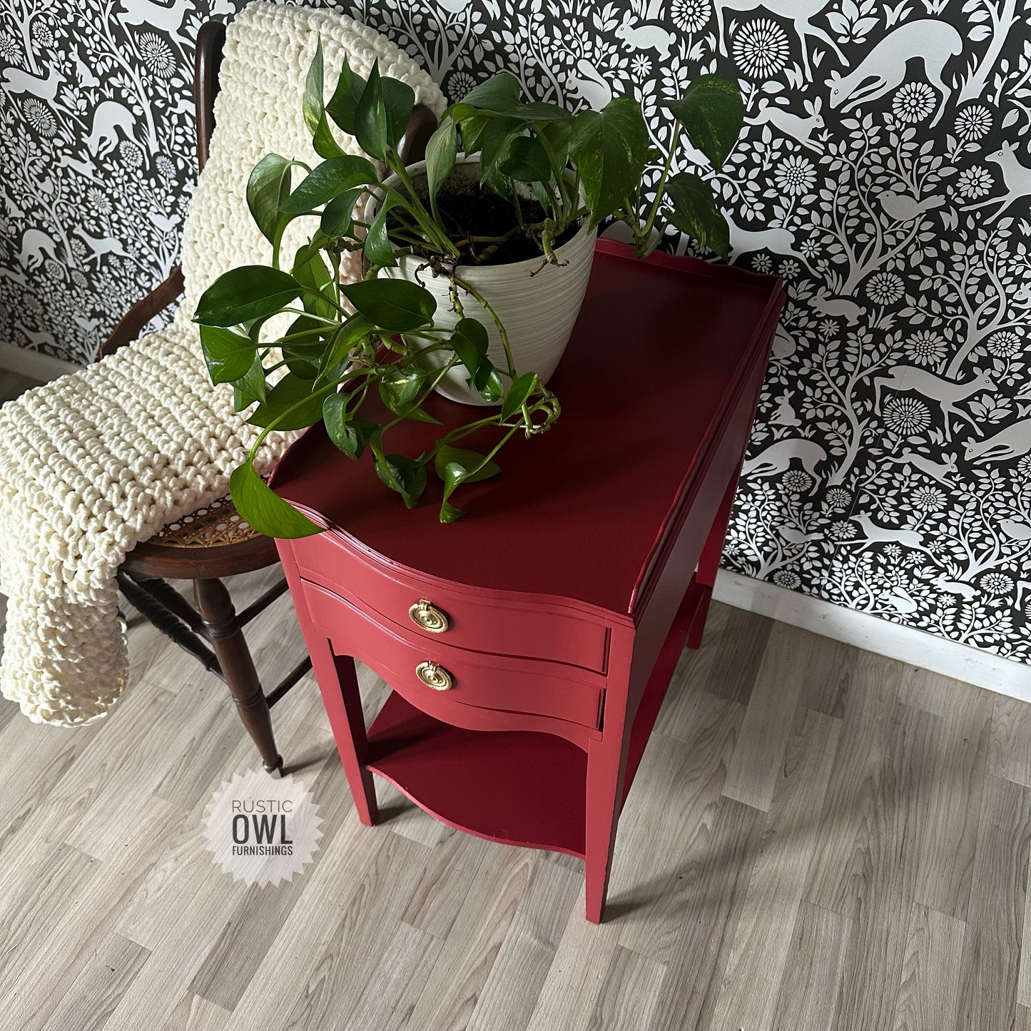 Vintage Red Side Table