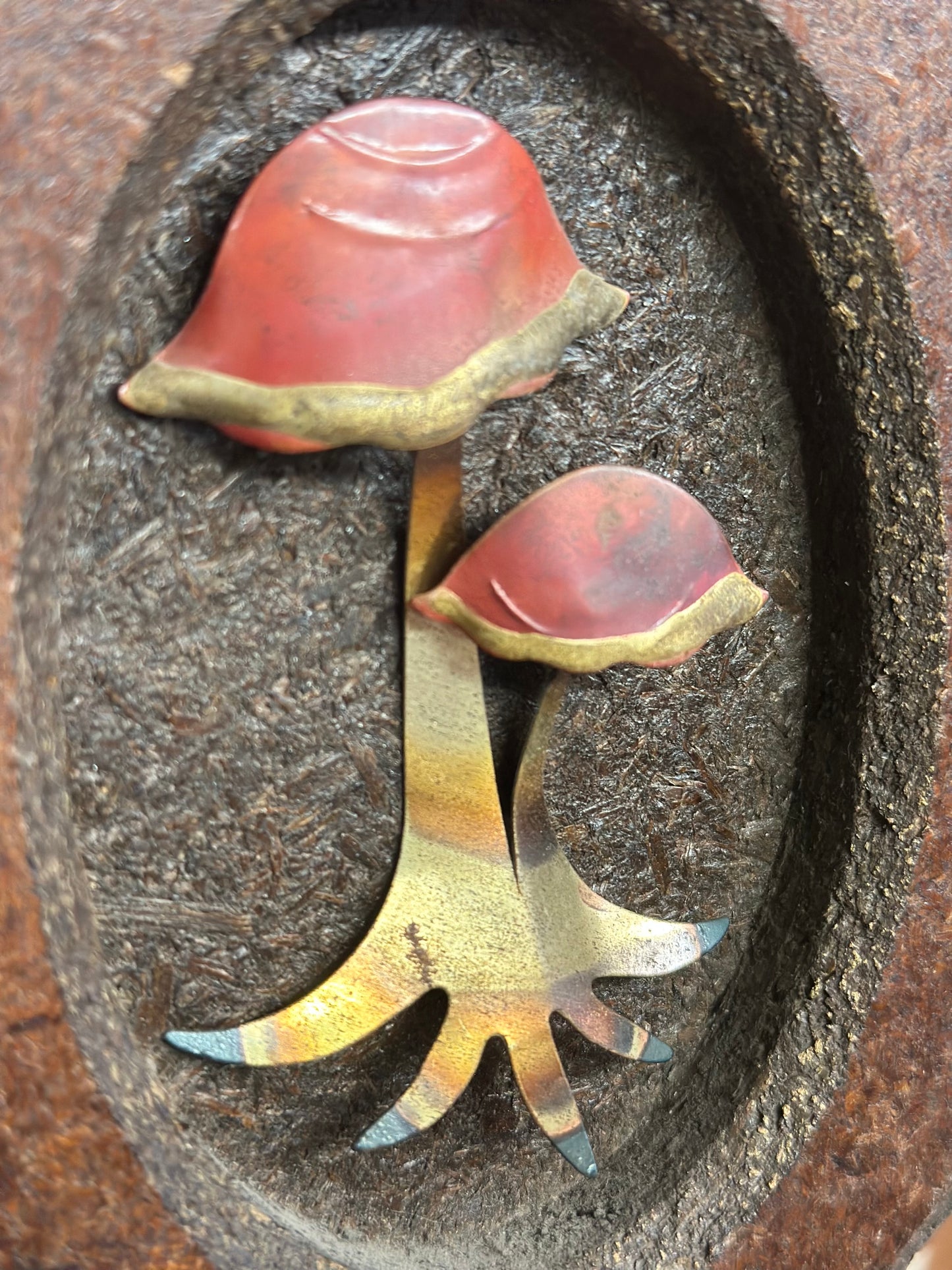 Vintage Brass Mushroom Art