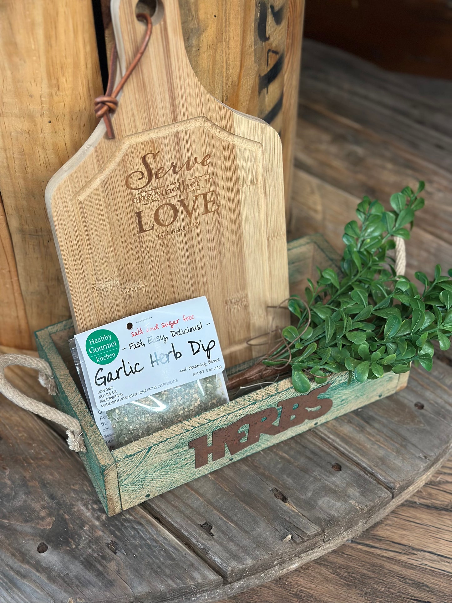 Wooden "Herbs" Box