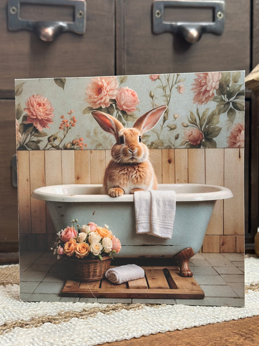 Bunny in Blue Tub