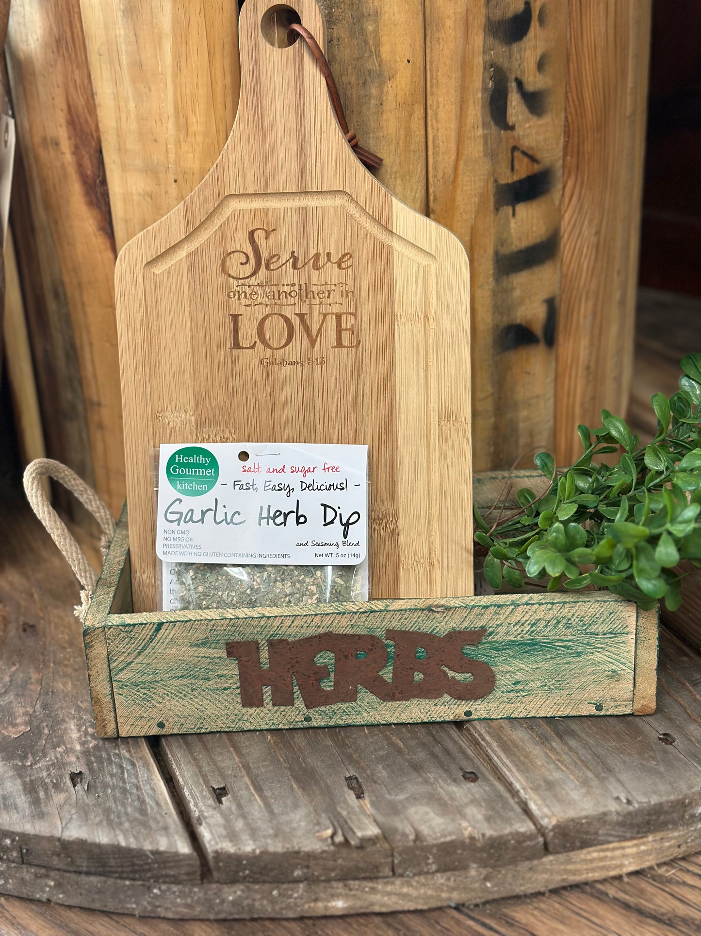 Wooden "Herbs" Box