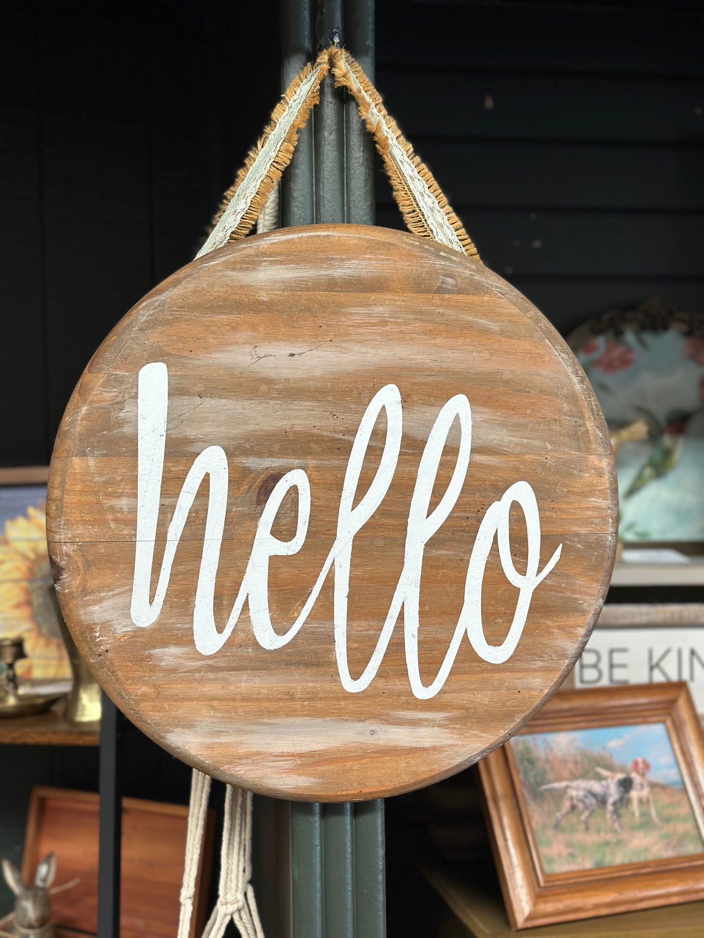 Hello Wood Door Hanger