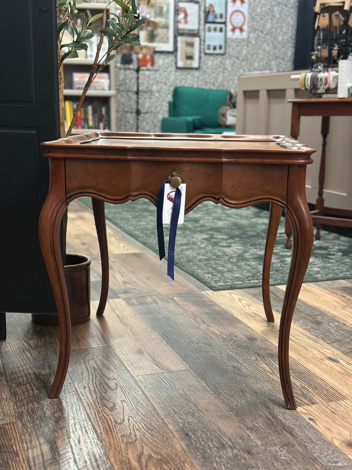 Baker Burl Wood Oversized End Table