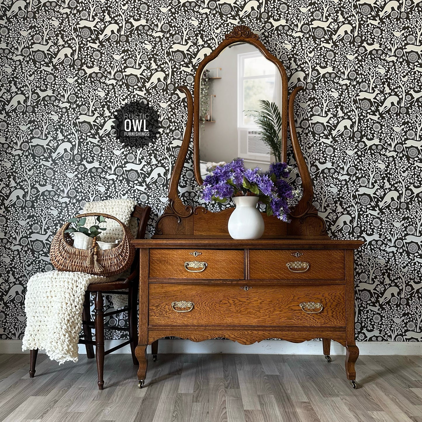 Oak Serpentine Dressing Table