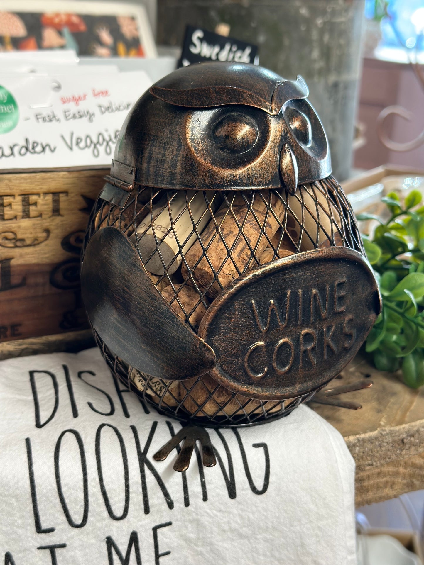 Metal Owl Wine Cork Holder