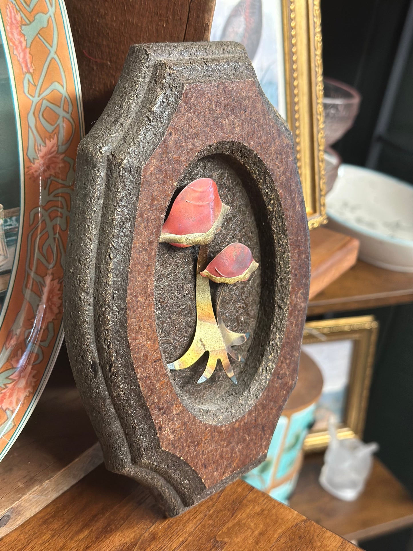 Vintage Brass Mushroom Art