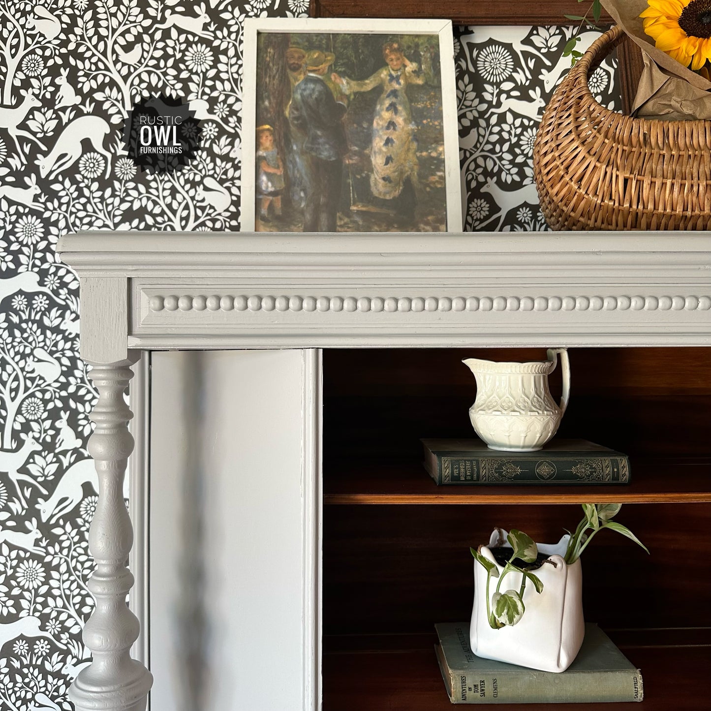 Jacobean-Style Hutch Cabinet