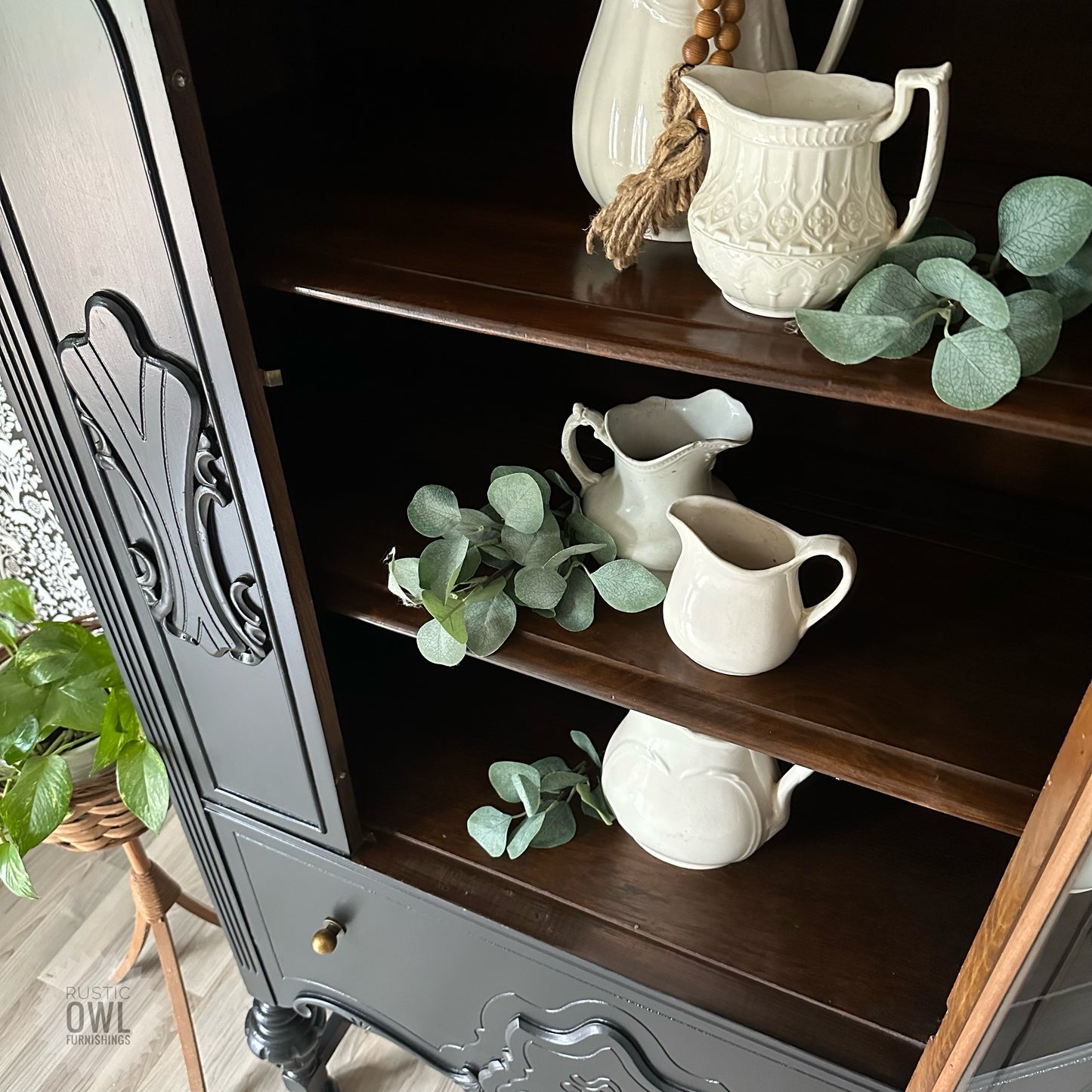 Vintage Black Hutch