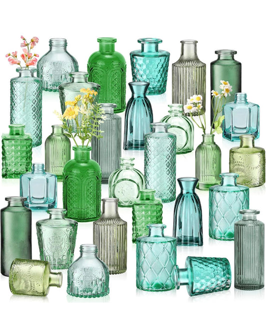 Vintage Glass Bud Vases, Assorted