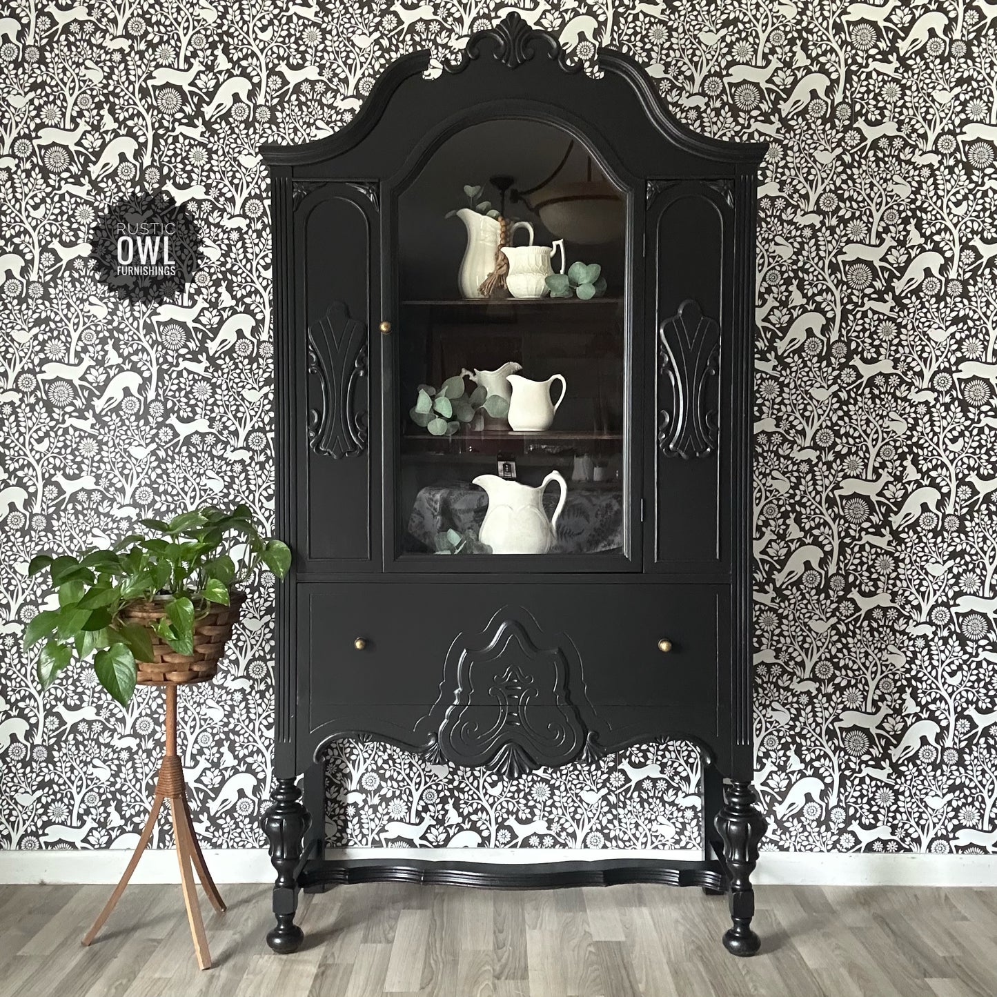 Vintage Black Hutch