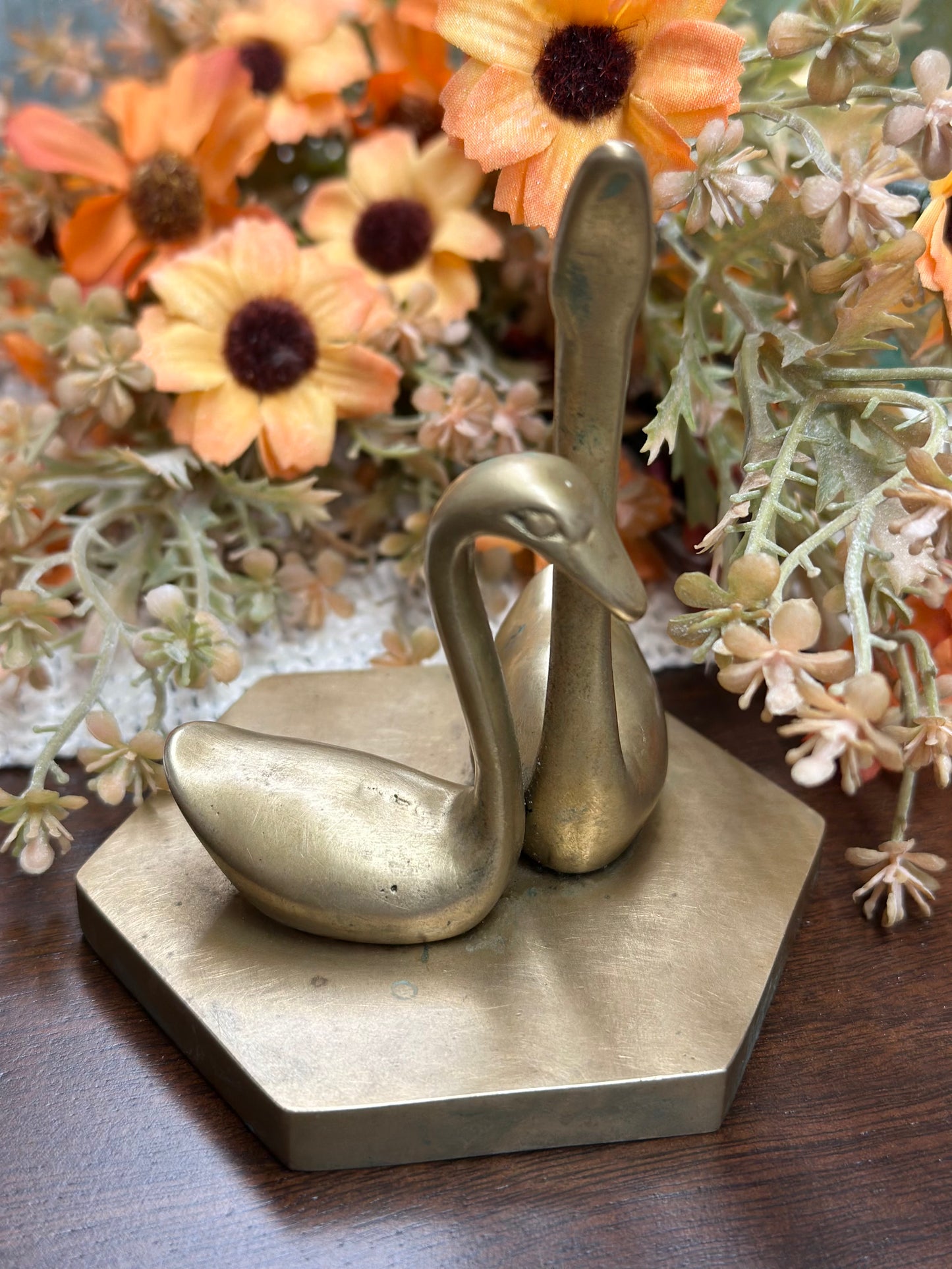 Vintage Brass Swans