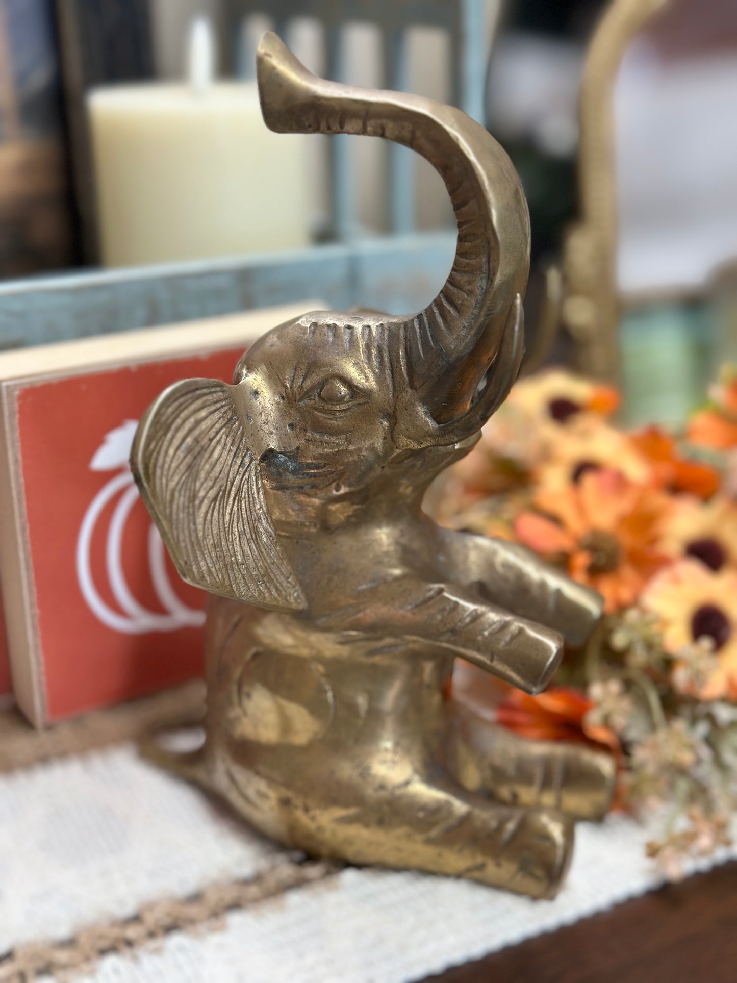 Vintage Brass Elephant, 2 sizes