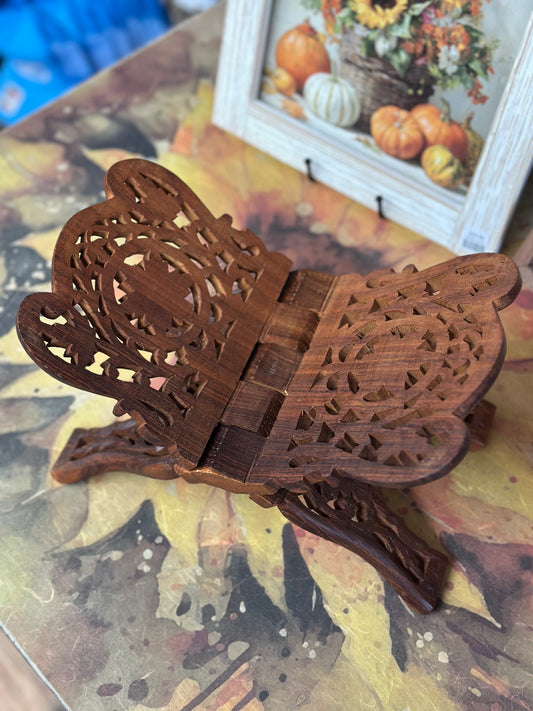 Antique Wood Cookbook Holder