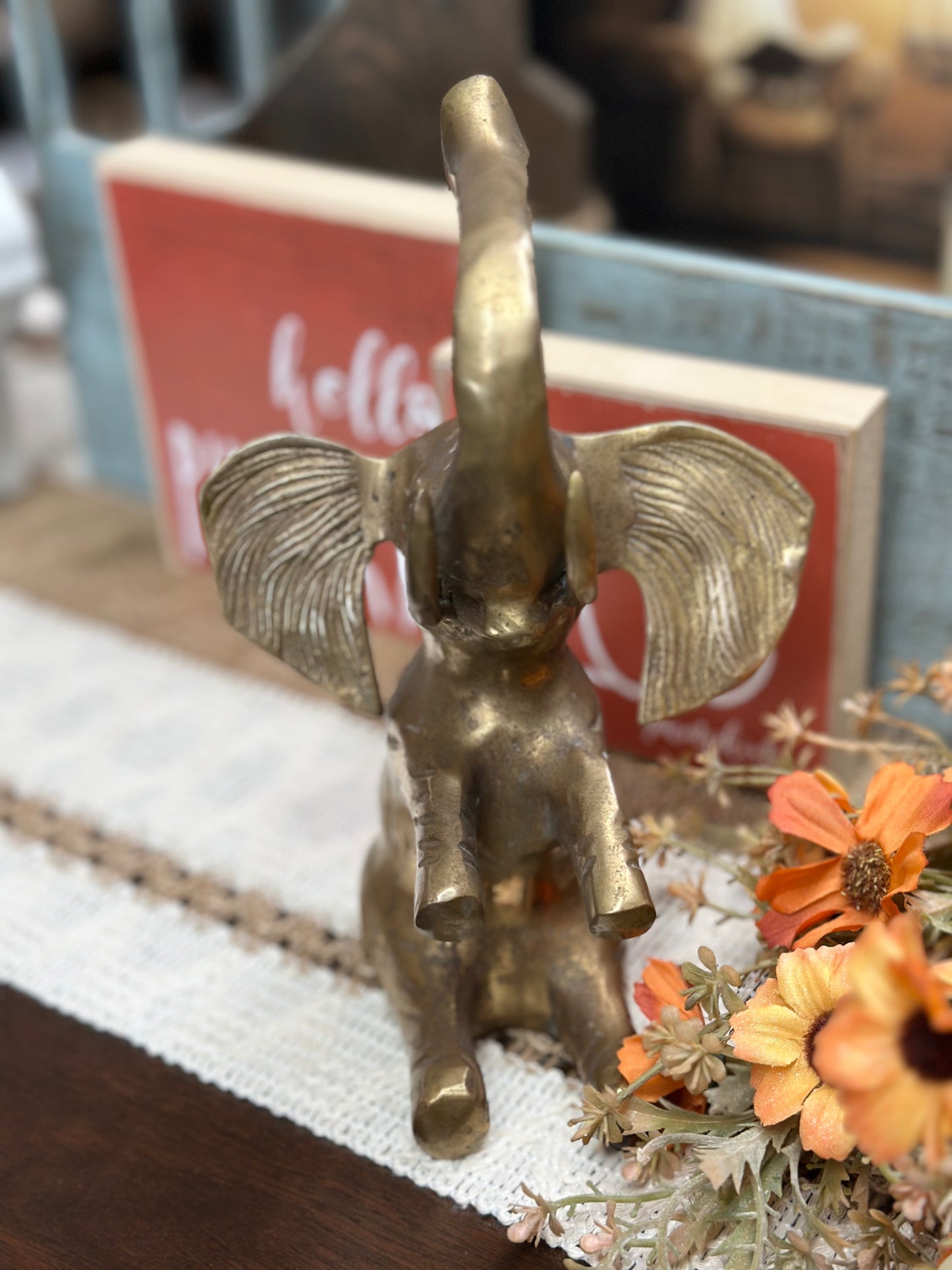Vintage Brass Elephant, 2 sizes