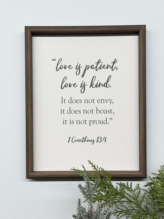 Love Is Patient Framed Art