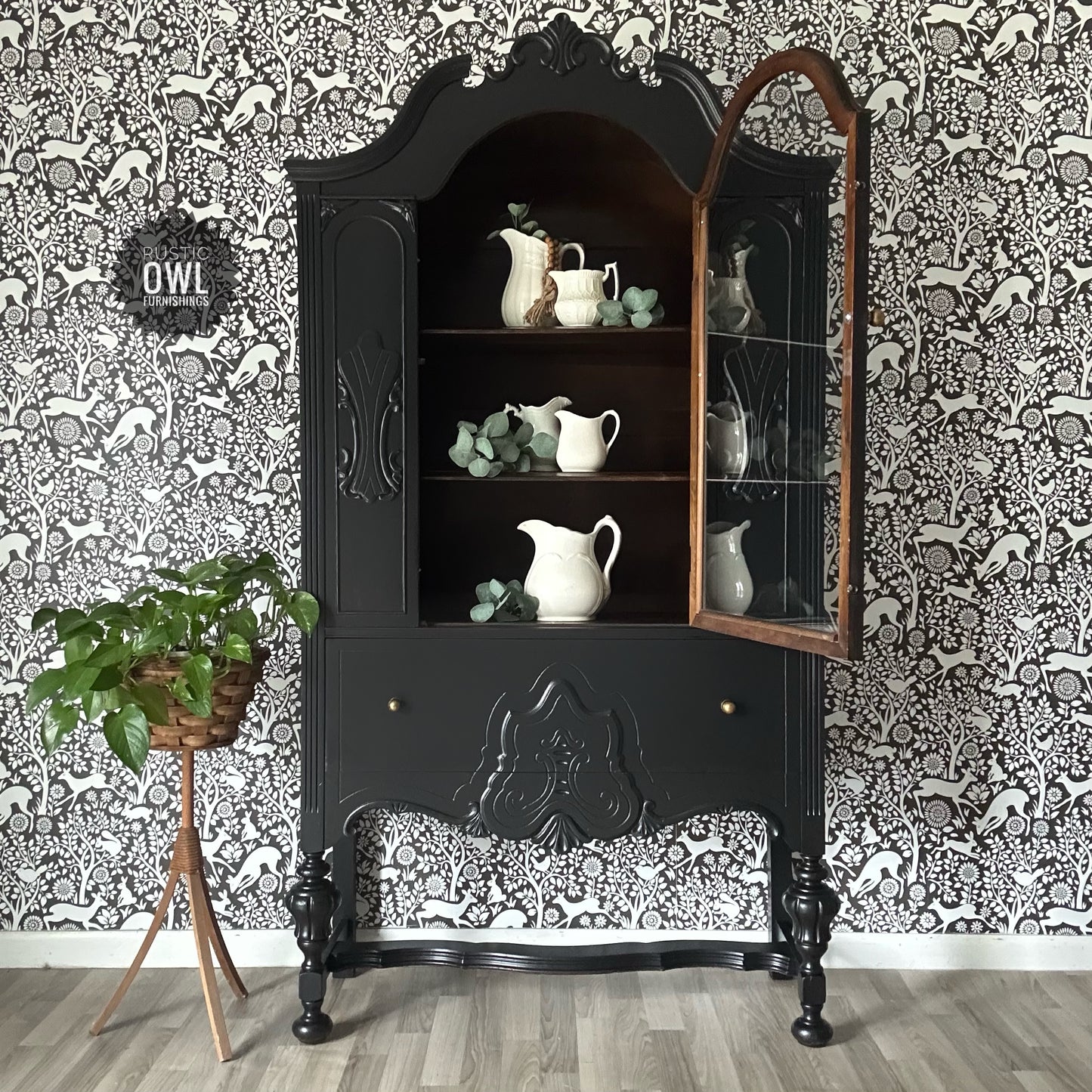Vintage Black Hutch