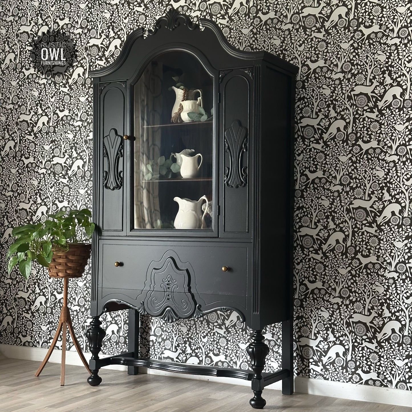 Vintage Black Hutch