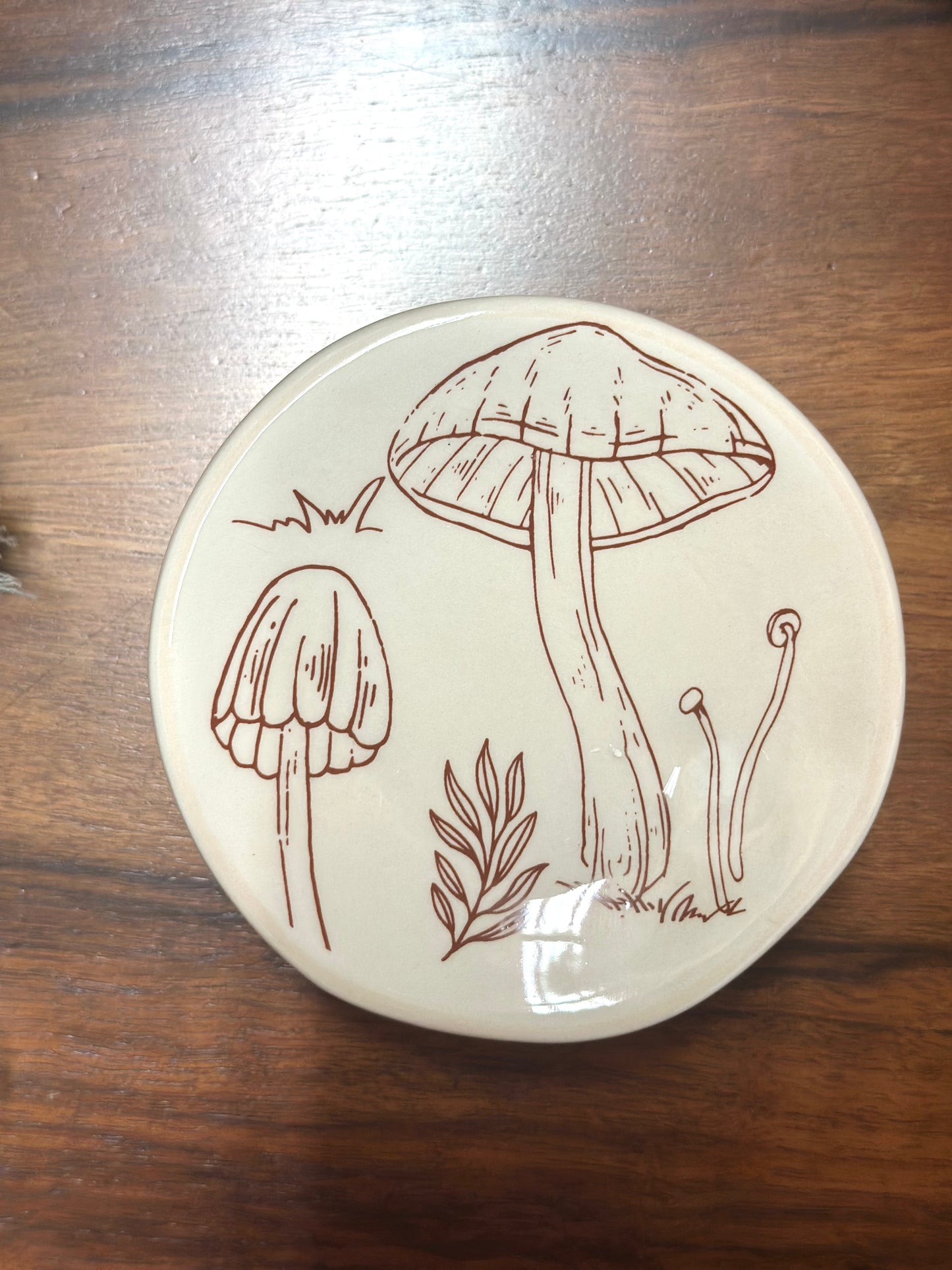 Ceramic Mushroom Footed Trinket Dish, Assorted