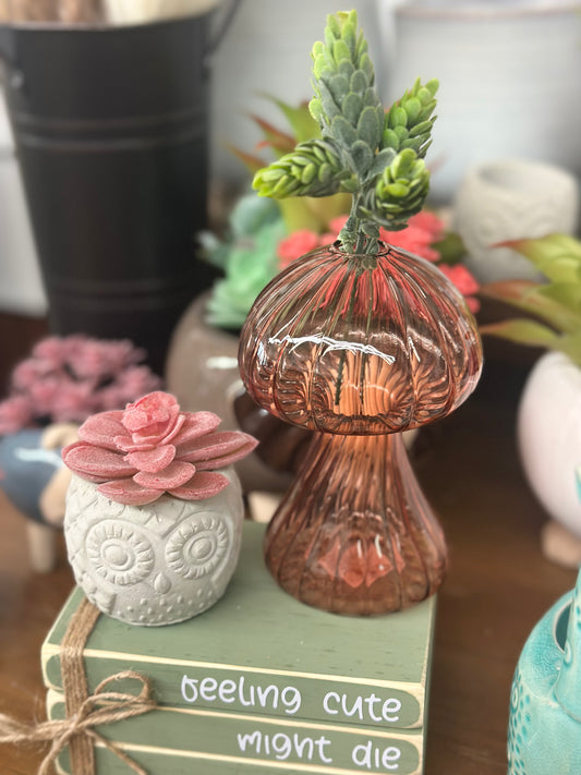 Glass Mushroom Vase
