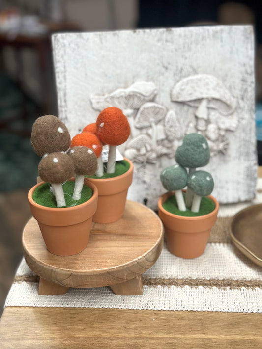 Wool And Ceramic Mushroom