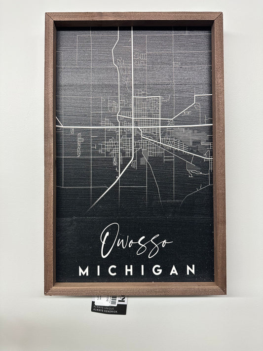 Personalized City State Coordinates Map Black