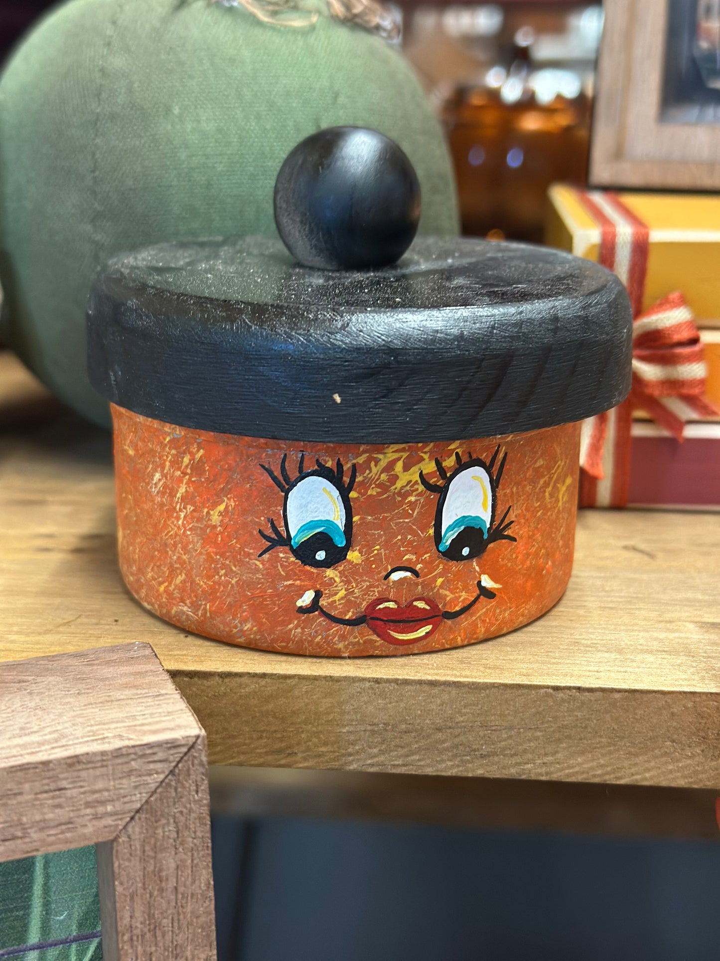 Hand Painted Jack-o-Lantern Cans