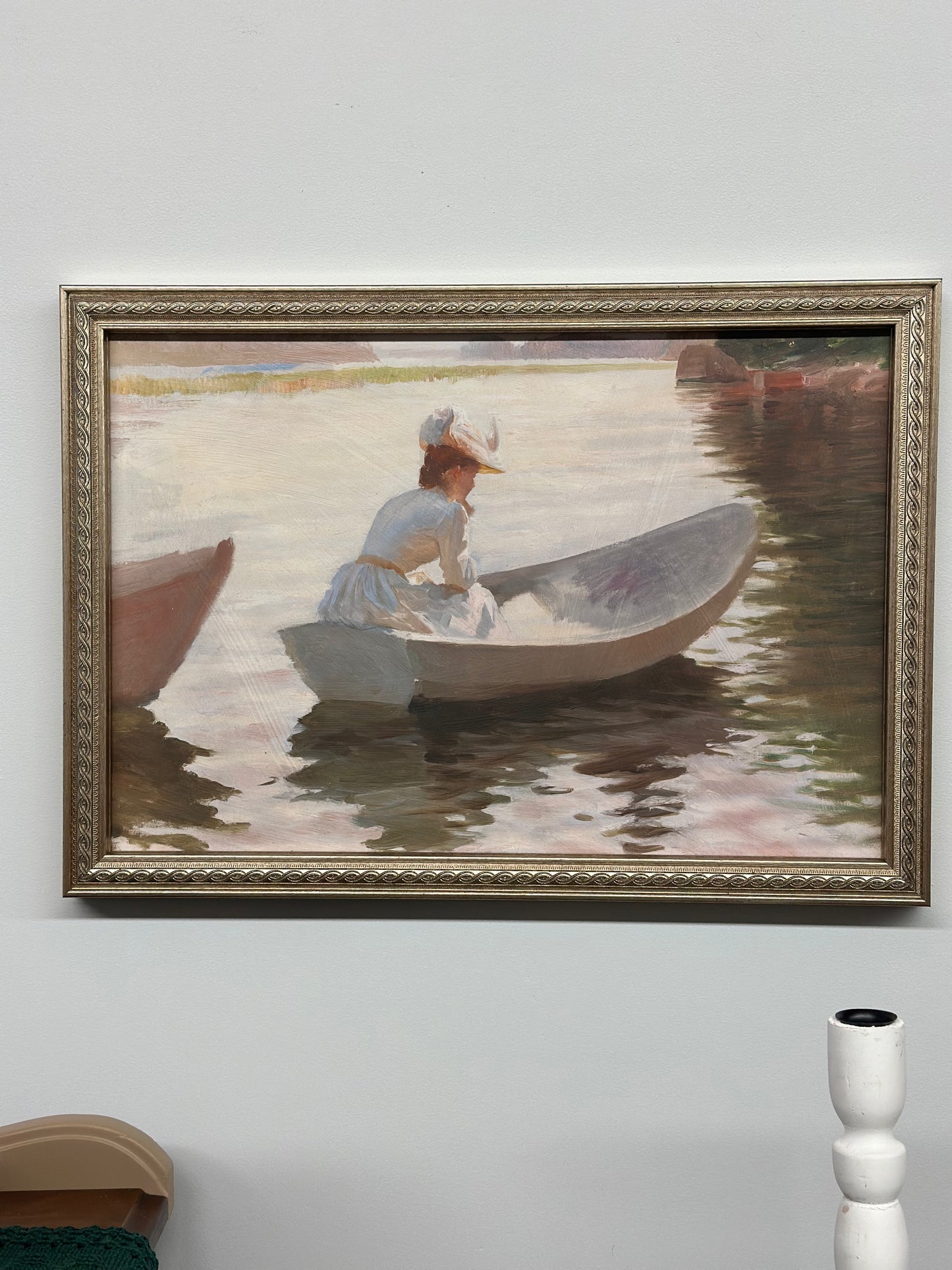 Woman in a Boat Art