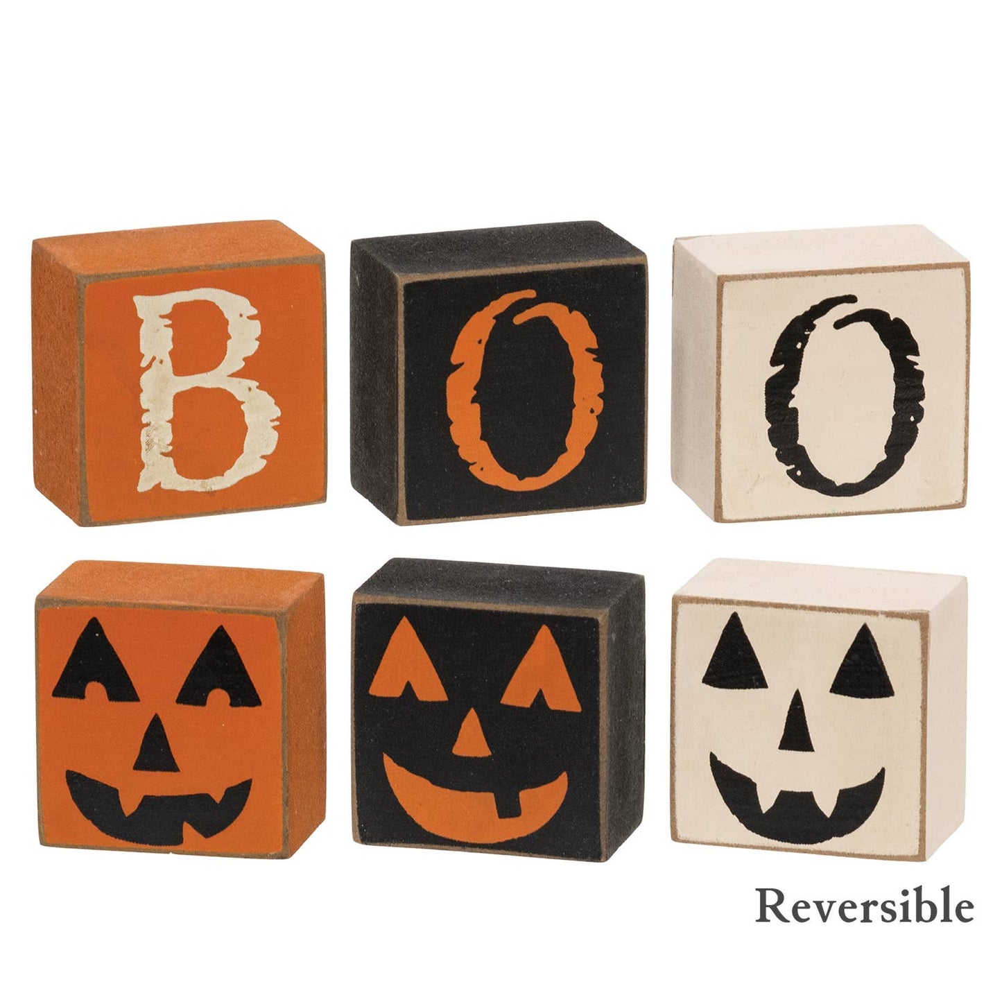 3/Set - Boo & Jack Reversible Mini Blocks