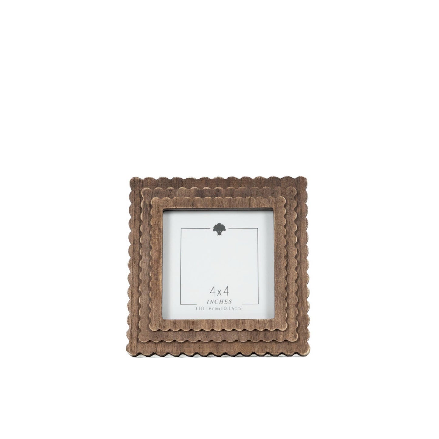 4x4 scallop photo frame espresso