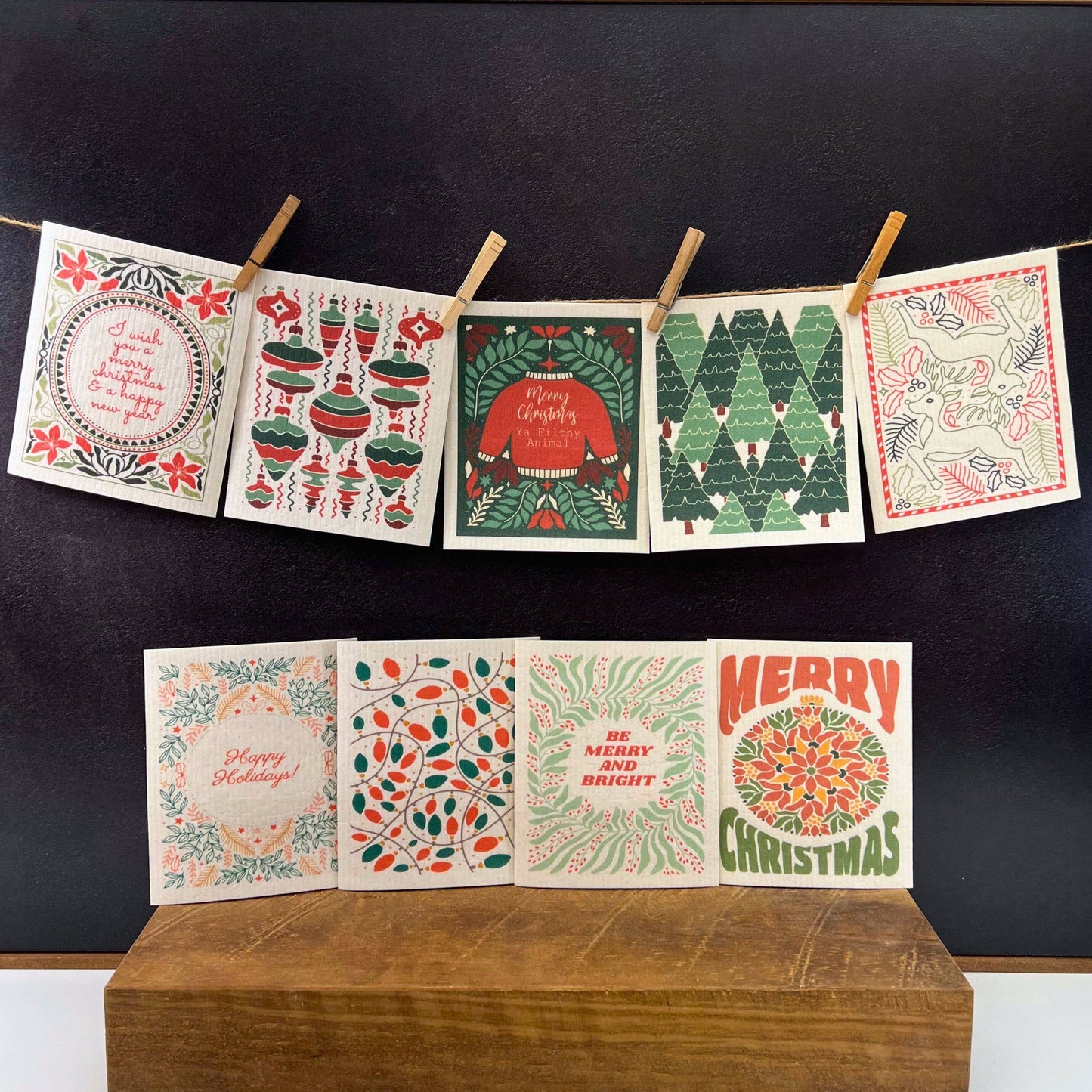 Merry Christmas Sweater Swedish Dishcloth - Christmas Decor